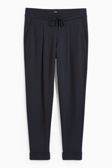Damen - Stoffhose - Mid Waist - Tapered Fit - dunkelblau