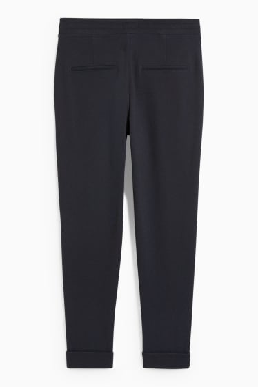 Damen - Stoffhose - Mid Waist - Tapered Fit - dunkelblau