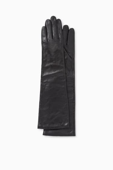Dames - Leren handschoenen - zwart