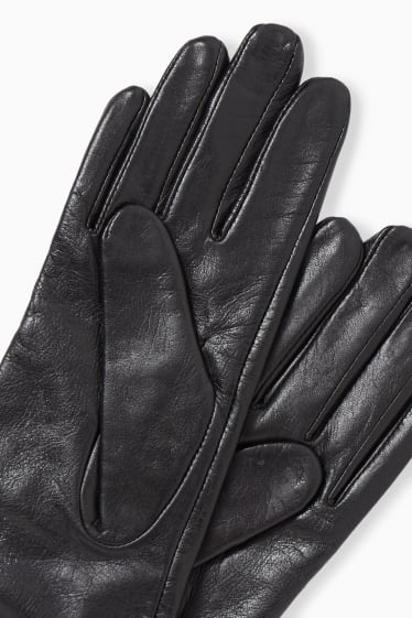 Dames - Leren handschoenen - zwart