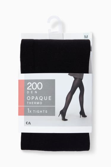 Women - Thermal tights - 200 denier - black