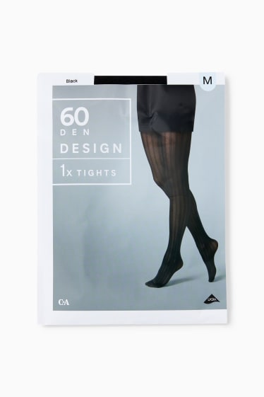 Dona - Mitges fines - LYCRA® - 60 DEN - estampat - negre