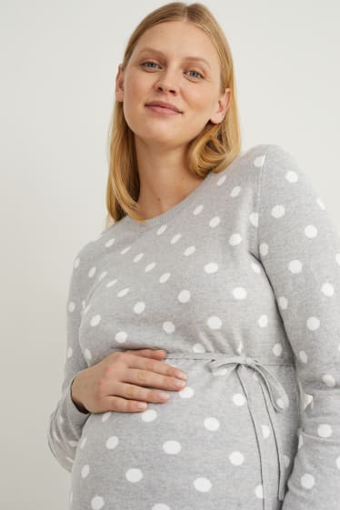 Dona - Jersei de maternitat - de piquets - gris clar