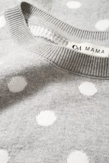 Kobiety - Sweter ciążowy - w kropki - jasnoszary