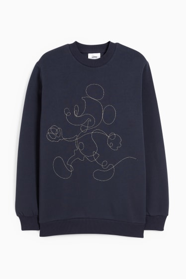 Women - Sweatshirt with chain appliqué - Mickey Mouse - dark blue