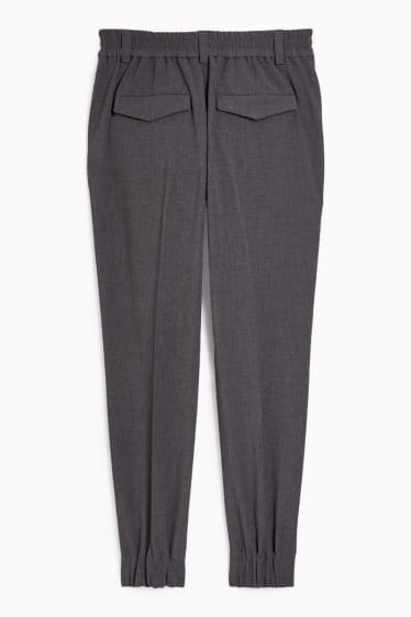 Women - Cloth trousers - high waist - dark gray