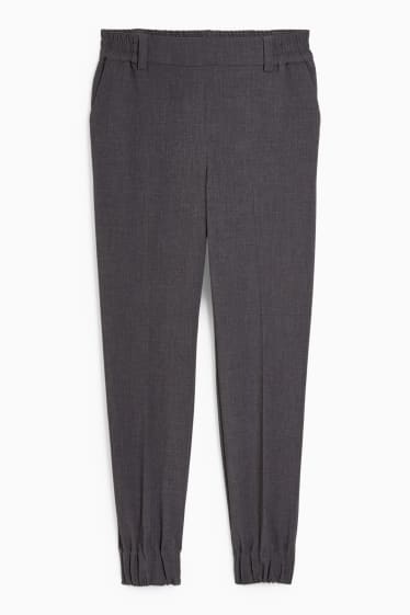 Damen - Stoffhose - High Waist - dunkelgrau