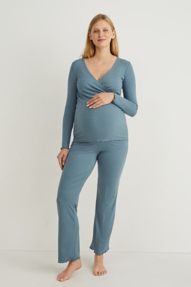 Dames - Voedingspyjama - turquoise
