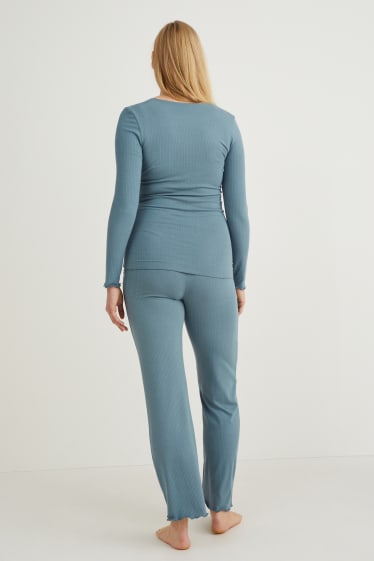 Damen - Still-Pyjama - türkis