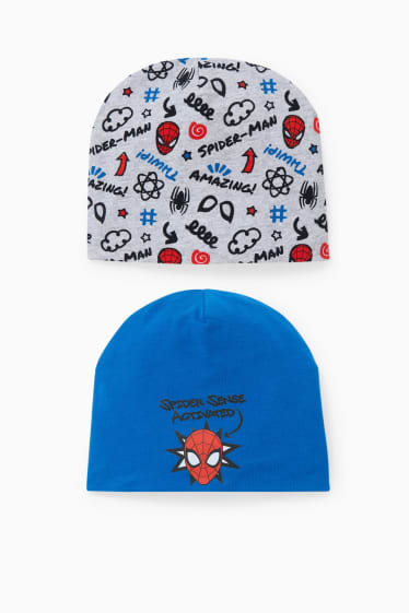 Bambini - Confezione da 2 - Uomo Ragno - berretto - blu