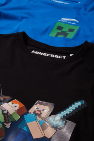 Enfants garçons - Lot de 2 - Minecraft - hauts à manches longues - noir