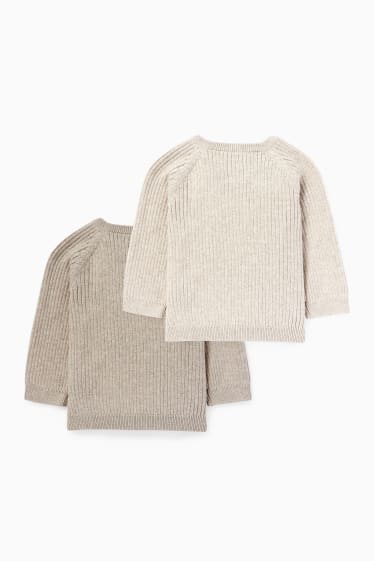 Bébés - Lot de 2 - pullovers bébé - marron clair