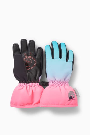 Enfants filles - Gants de ski - rose fluo