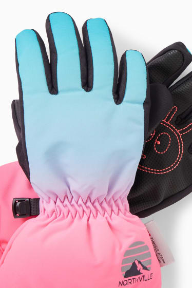 Enfants filles - Gants de ski - rose fluo