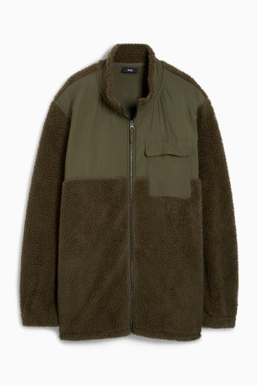 Men - Teddy fur jacket - green