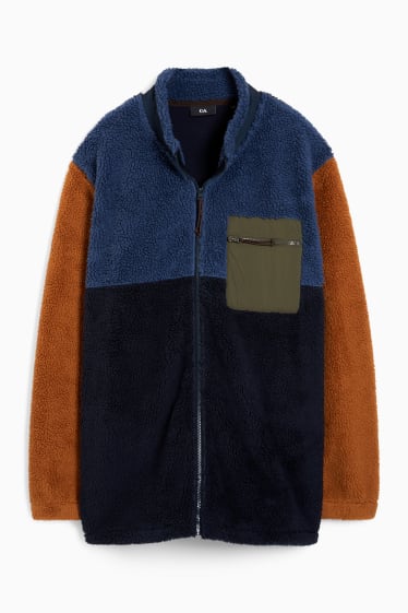 Hommes - Veste en polaire peluche - bleu foncé