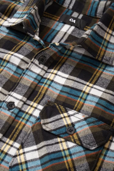 Home - Camisa de franel·la - regular fit - Kent - de quadres - verd