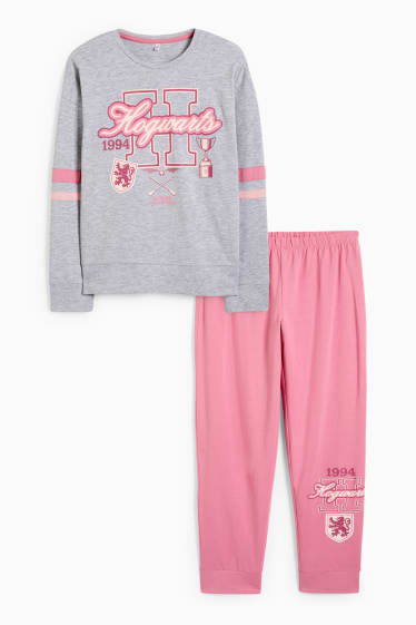 Bambine - Harry Potter - pigiama - 2 pezzi - grigio / rosa