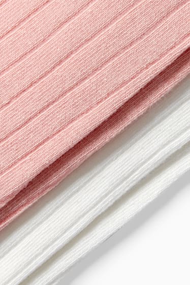 Enfants filles - Lot de 2 paires - collants - blanc / rose