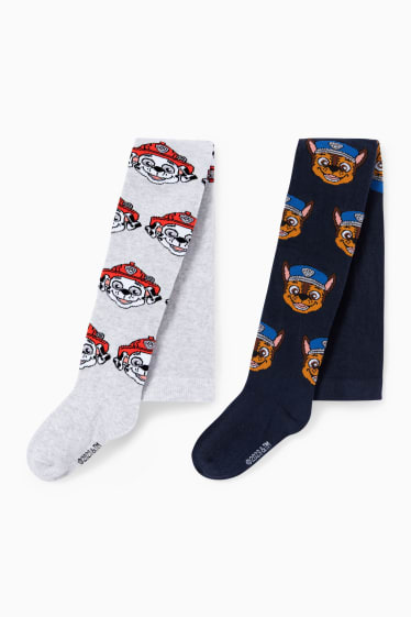 Enfants garçons - Lot de 2 - Pat’ Patrouille - collants - bleu / gris