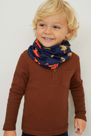 Bambini - Dinosauri - scaldacollo - fantasia - blu scuro