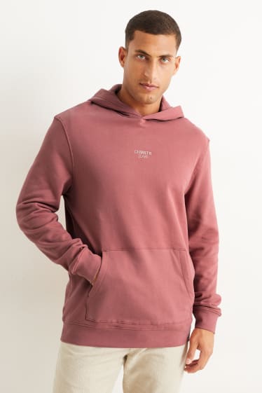 Hombre - Sudadera con capucha - rojo oscuro