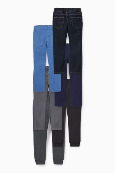 Kinder Jungen - Multipack 6er - Jeans, Thermohose und Jogginghose - Slim Fit - schwarz