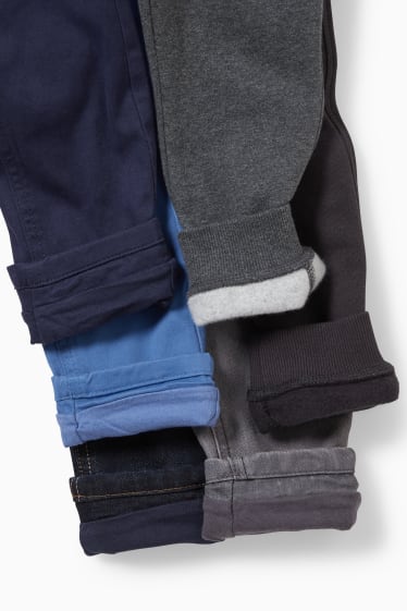 Kinder Jungen - Multipack 6er - Jeans, Thermohose und Jogginghose - Slim Fit - schwarz