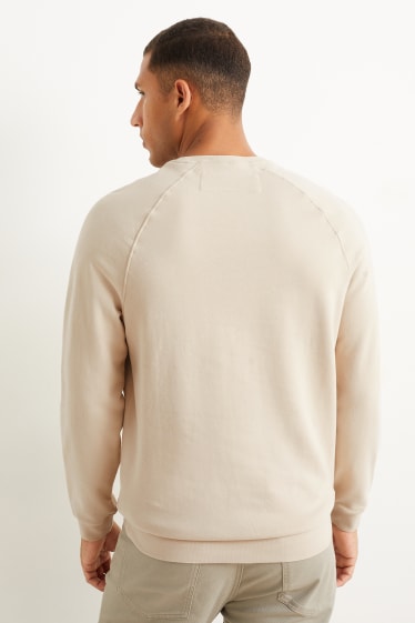 Herren - Sweatshirt - cremeweiß