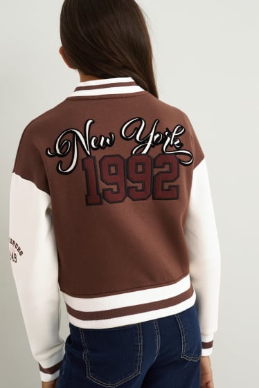 Kinder Mädchen - Collegejacke - dunkelbraun
