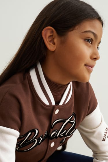 Kinder Mädchen - Collegejacke - dunkelbraun