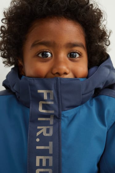 Kinder Buben - Regenjacke mit Kapuze - wasserdicht - dunkelblau
