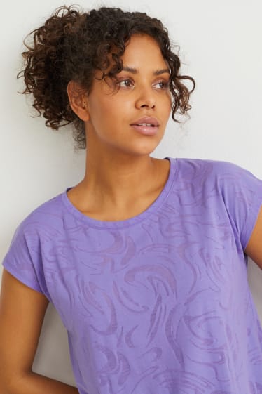 Damen - Funktions-T-Shirt - gemustert - violett