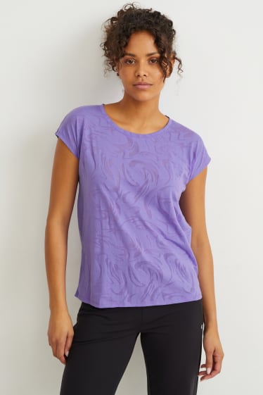 Damen - Funktions-T-Shirt - gemustert - violett