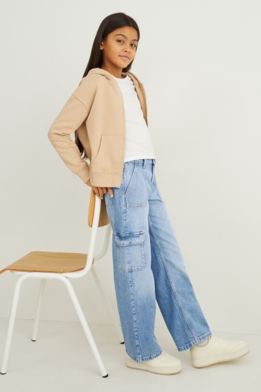 Kinder - Wide Leg Jeans - LYCRA® - helljeansblau