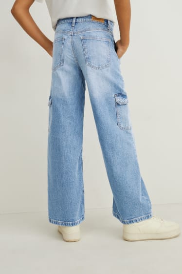 Kinder - Wide Leg Jeans - LYCRA® - helljeansblau