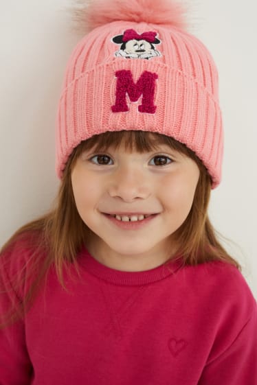 Niños - Minnie Mouse - gorro de punto - fucsia