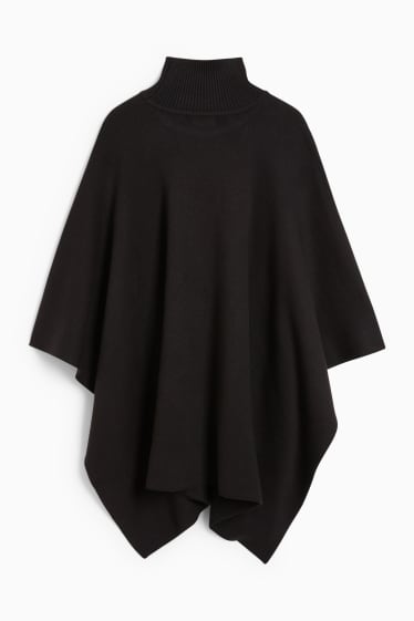 Femmes - Poncho en maille - noir