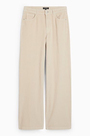 Donna - CLOCKHOUSE - pantaloni di velluto a coste - vita alta - gamba larga - beige