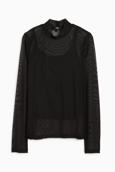 Damen - Langarmshirt - schwarz