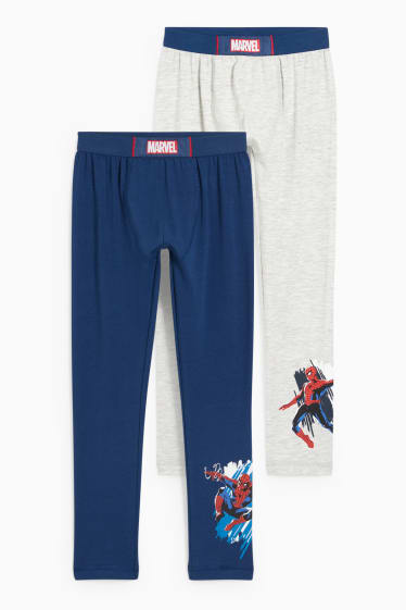 Kinder Buben - Multipack 2er - Spider-Man - Lange Unterhose - blau