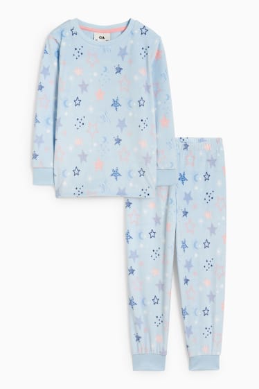 Niños - Pijama de invierno - 2 piezas - estampado - azul claro