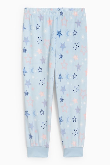 Dětské - Zimní pyžamo - 2dílné - se vzorem - světle modrá