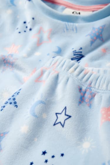 Bambine - Pigiama invernale - 2 pezzi - fantasia - azzurro