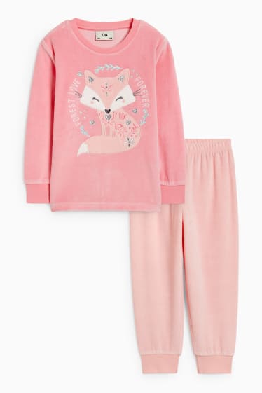 Copii - Pijama de iarnă - 2 piese - roz