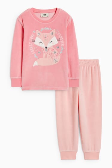 Kinder Mädchen - Winterpyjama - 2 teilig - rosa