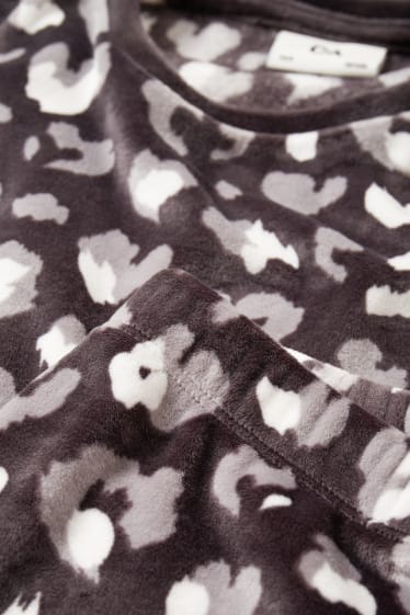 Bambine - Pigiama invernale - 2 pezzi - fantasia - grigio scuro
