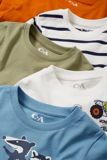 Kinderen: jongens - Set van 5 - longsleeve - blauw