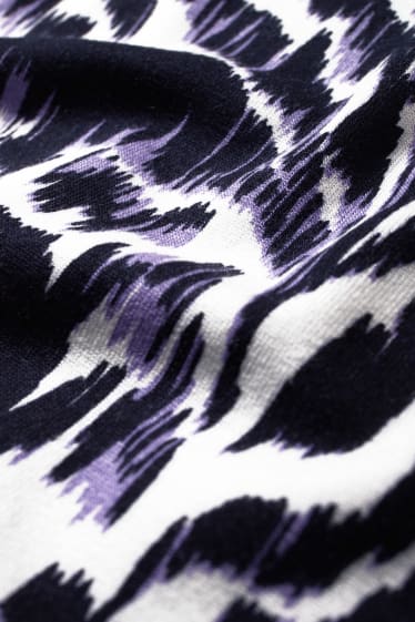 Damen - Rollkragenshirt - gemustert - cremeweiß