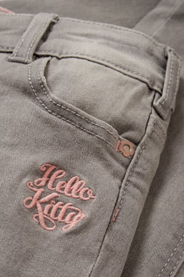 Kinder Mädchen - Hello Kitty - Skinny Jeans - Thermojeans - jeansgrau